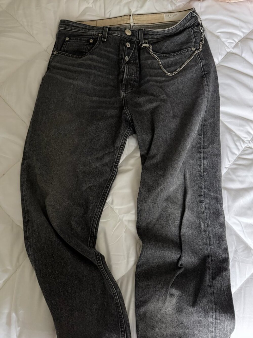 Rag & bone straight leg chain jeans